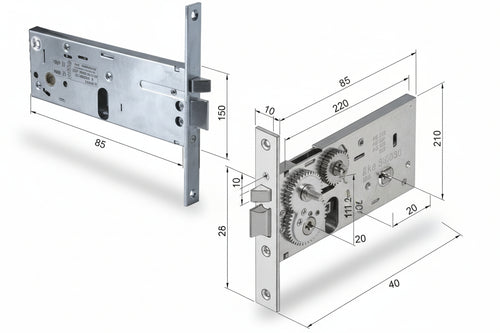 Elettroserratura Da Infilare Per Fasce Mm.64 H 304- - Mm.80 (30480010) - 1 Pezzi Welka