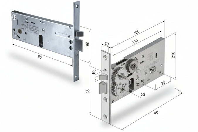 Elettroserratura Da Infilare Per Fasce Mm.64 H 304- - Mm.80 (30480010) - 1 Pezzi Welka