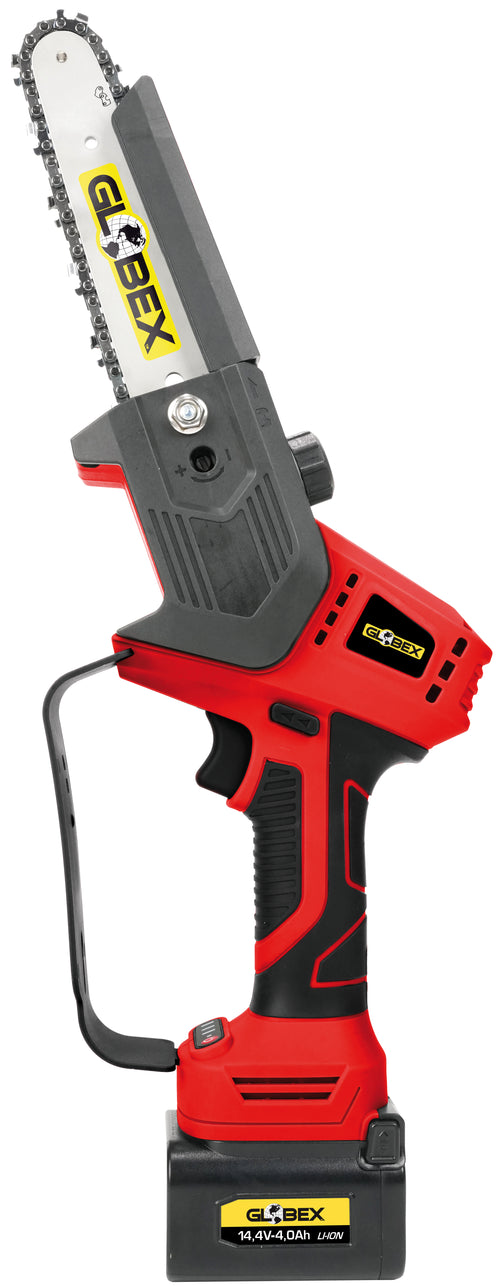 Globex Mini Sega Per Potatura Gx 13/500 Sp Con 2 Batterie A Litio 16.8V-4,0Ah Taglio Max Cm. 13