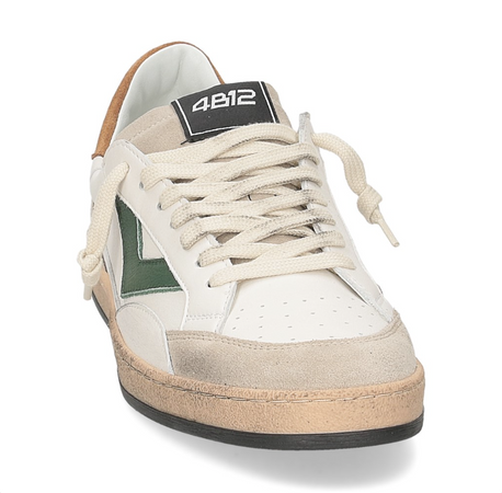 4B12 Sneakers In Pelle Uomo PLAYNEW u125 Green grey da uomo