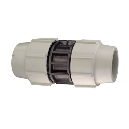 Raccordo Diritto Intermedio A Compressione Femmina Femmina In Polipropilene Serie 7010 Bianco E Nero - Ø32Xø32 Pn16 - Psn