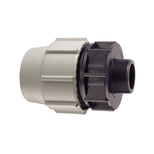 Raccordo Diritto A Compressione Maschio Femmina In Polipropilene Serie 7020 Bianco E Nero Plasson - Ø20X1/2 Pn16 - Psn