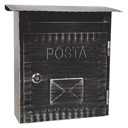 Cassetta Postale 'Ibisco' Cm 26X9,7X H 29 - Argento Antico - Kasart
