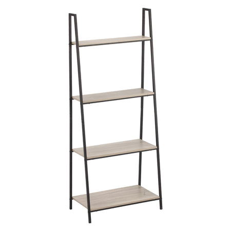 Scaffale Organizer In Metallo E Legno Cm 60 X 35 X H 148 - 4 Ripiani - Bricogo