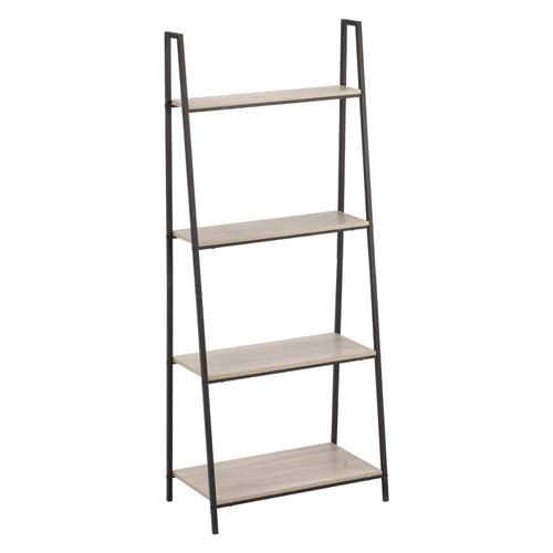 Scaffale Organizer In Metallo E Legno Cm 60 X 35 X H 148 - 4 Ripiani - Bricogo