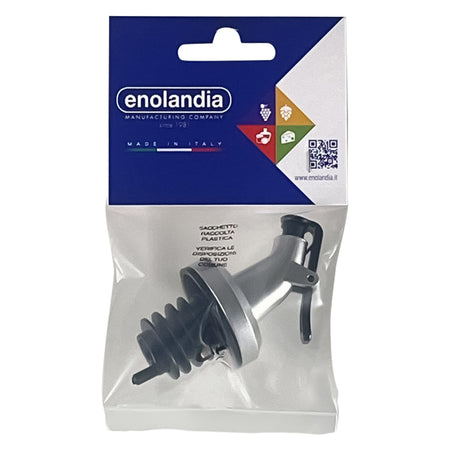 Tappo Versatore Con Coperchio 8,5 X 3,5 Cm - Nero - Enolandia