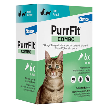 Antiparassitario 'Purrfit Combo' Gatti/Furetti - 6 Pipette Ml 0,5 - Elanco