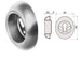 Bocchetta Antistrappo A5683Gr Cromo Satinato- Mm.68X86X25H. - Ø Mm.50 (A5683Grit) - 1 Pezzi Disec