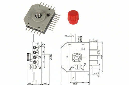 Serratura Triplice Da Applicare Con Scrocco Con Pomolo A Pompa Jm424- - Mm.63 Sx - 1 Pezzi Moia