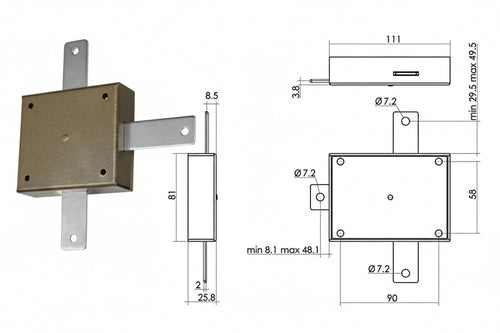 Deviatore Applicare Per Serratura Quintuplice- - (140/40) - 1 Pezzi Moia