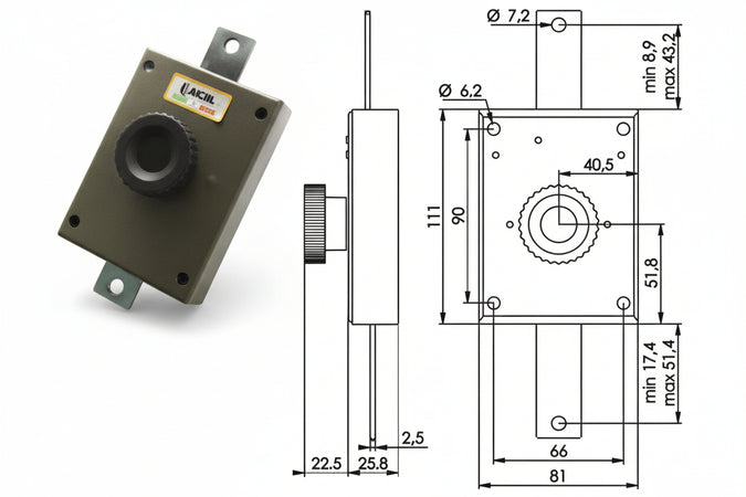 Serratura Applicare Per Antine Con Pomolo Interno- - (140P) - 1 Pezzi Moia