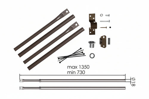 Aste Per Serratura Triplice 100T- - Ø Mm.18 - 1 Pezzi Moia