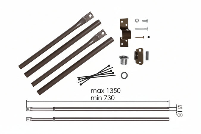 Aste Per Serratura Triplice 100T- - Ø Mm.18 - 1 Pezzi Moia