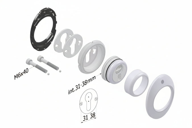 Defender Meccanico 4280 Mecdef Cromo Satinato- - Ø Mm.46X20H. - Interasse Mm.38 - 1 Pezzi Securemme