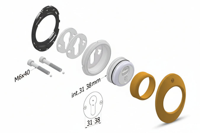 Defender Meccanico 4280 Mecdef Bronzato- - Ø Mm.46X20H. - Interasse Mm.31 - 1 Pezzi Securemme