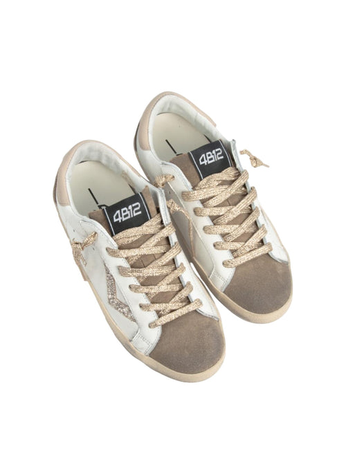 4B12 Sneakers In Pelle Donna Playnew White Cream da donna