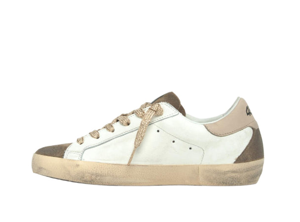 4B12 Sneakers In Pelle Donna Playnew White Cream da donna