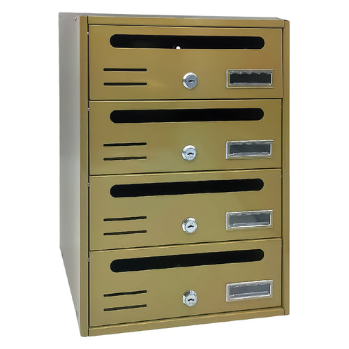 Cassetta Postale 4 Posti - Bronzo - Cm. 30,2X17,5X H. 42,5 - Kasart