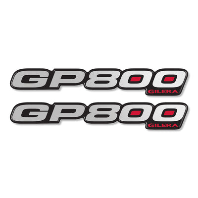 2 ADESIVI resinati GP 800 SCRITTE 3D COMPATIBILI per SCOOTER GILERA GP800