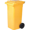 Bidone Quadro Nettezza Urbana Con Ruote- - Lt.240, Cm.73X58,5X109,2H. - Giallo - 1 Pezzi Xtra