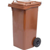 Bidone Quadro Nettezza Urbana Con Ruote Lt.120 Cm.48X57X95H. Marrone Ics