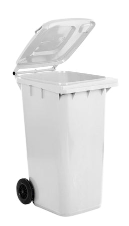 Bidone Quadro Nettezza Urbana Con Ruote Lt.120 Cm.48X57X95H. Bianco Ics