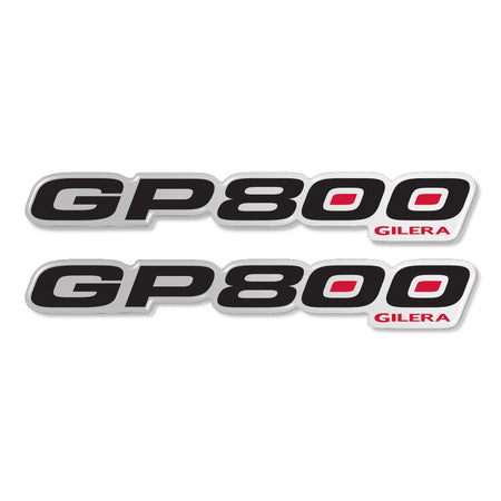 2 ADESIVI resinati GP 800 SCRITTE 3D COMPATIBILI per SCOOTER GILERA GP800