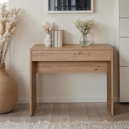 Scrivania Con Cassetto Linea 'Espresso' Cm. 100 X 40,5 X H.81,4 - Rovere Artisan - Composad