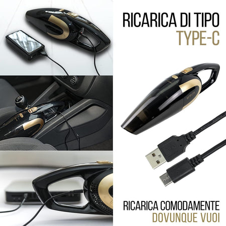 Aspirabriciole e Aspirapolvere Auto 100W | Forza Aspirante 5000PA | Senza Fili