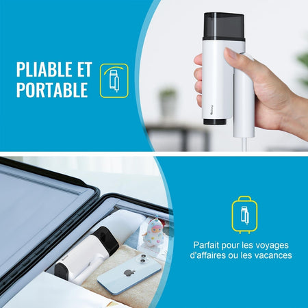 Ferro da stiro Vapore verticale pieghevole vapore da viaggio leggero portatile.