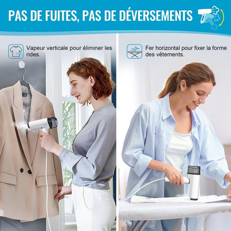 Ferro da stiro Vapore verticale pieghevole vapore da viaggio leggero portatile.