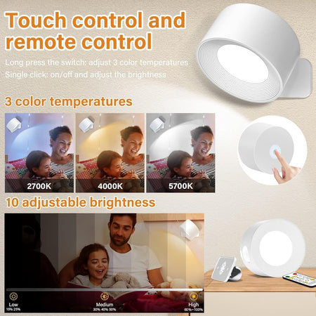 Lampada da parete interni con batteria Abat Jour da muro Applique da Parete