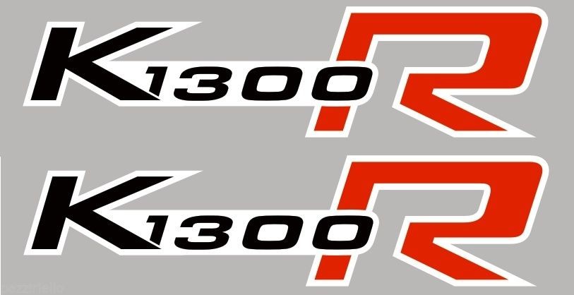 2 ADESIVI SERBATOIO per MOTO BMW K1300R K1300 STICKERS K 1300 R NERO-ROSSO 15x4