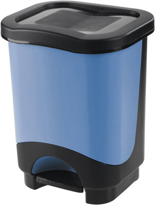 Pattumiera Idea Apertura A Pedale Telaio Colore Nero- - Cm.31,6X27X6X41H. Lt.18 Secchio Panna - 4 Pezzi Tontarelli