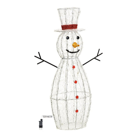 Pupazzo di neve 3D luminoso in acrilico con led bianco, decorazione per interno ed esterno