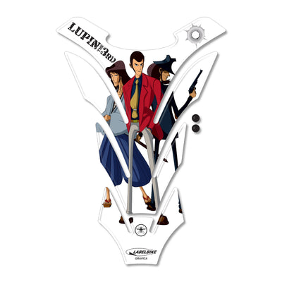 PARASERBATOIO LUPIN 3-THE THIRD-TERZO ADESIVI SERBATOIO RESINA 3D x MOTO Bianco