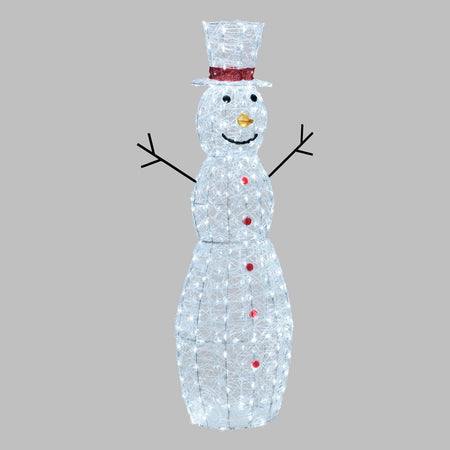Pupazzo di neve 3D luminoso in acrilico con led bianco, decorazione per interno ed esterno