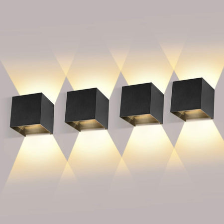 Applique da Parete Interno Esterno 12W LED Moderno Lampada ledmo 4 Pezzi