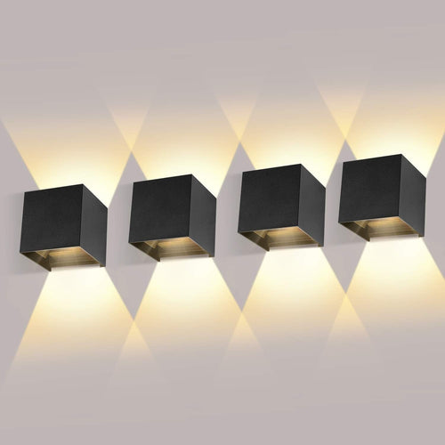 Applique da Parete Interno Esterno 12W LED Moderno Lampada ledmo 4 Pezzi