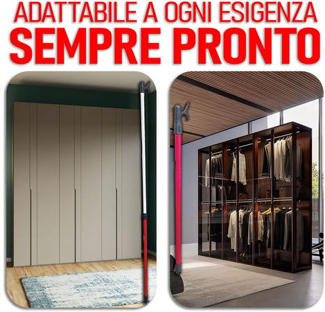 Asta Appendiabiti Telescopica Regolabile In Ferro Plastificato Estensibile Da 85 A 160 Cm Ferramenta