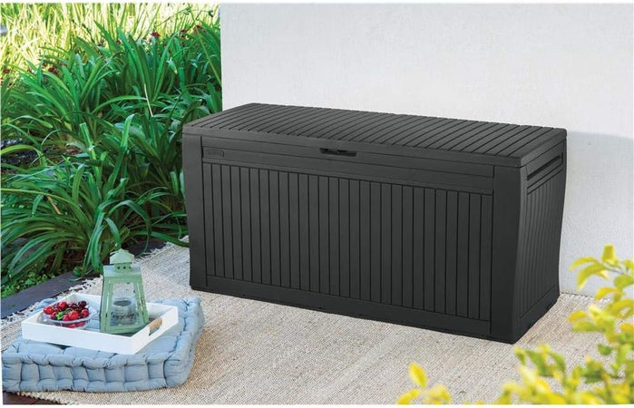 Baule Porta Attrezzi Da Giardino Comfy In Resina Resistente Colore Grafite Keter