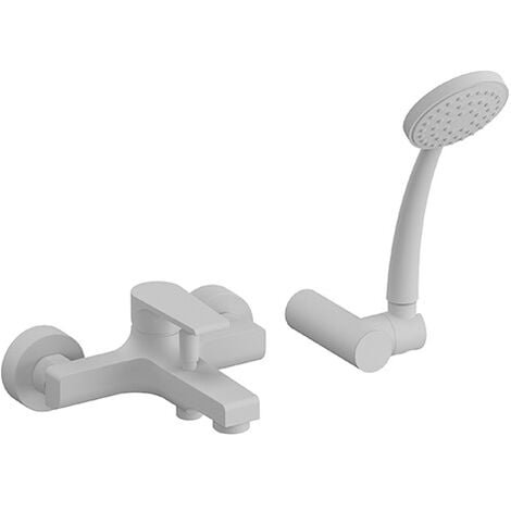 Monocomando Vasca Esterno Con Accessori Linea Artic- Bianco Opaco- Maria- Pezzi 1