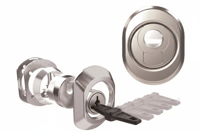 Defender Magn. Bkl M3 Cr. Sat. Con Vaschetta In Acc. Filettata Regol.- - Mm.50X28H. Interasse Mm.38 (Bkl/M3/19/28/Zcs) - 1 Pezzi Cipierre