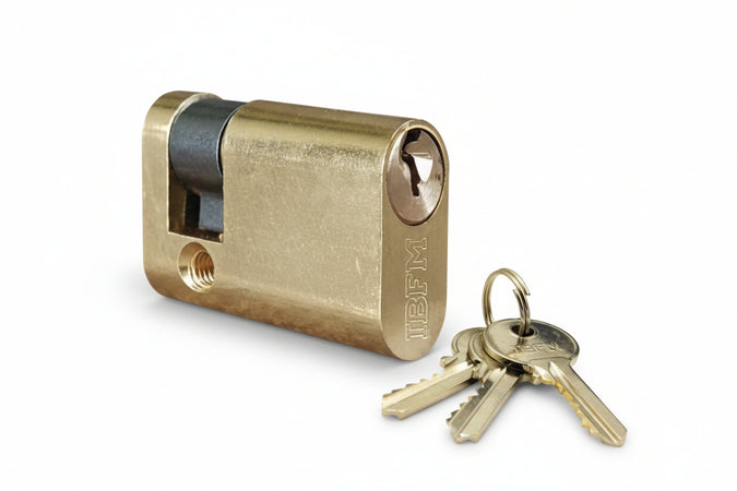 Mezzo Cilindro Infilare Ovale Ottone Lucido 2401- - Mm.40 Centrato (30+10) - 2 Pezzi Ibfm