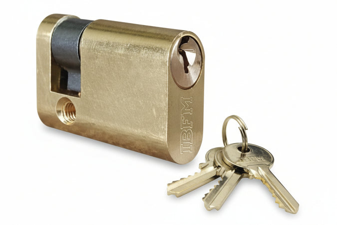 Mezzo Cilindro Infilare Ovale Ottone Lucido 2401- - Mm.40 Centrato (30+10) Ka1 - 2 Pezzi Ibfm