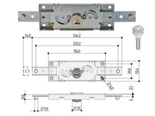 Serratura Per Serranda Centrale Cilindro Tondo S211- - (S211.0020.0000) - 1 Pezzi Prefer