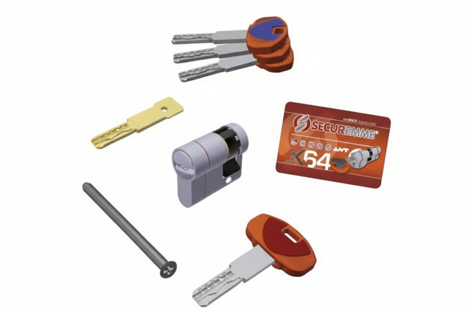 Mezzo Cilindro Europeo Sagomato Evok64- - Mm.40X10 (363Bmcs4110115) - 1 Pezzi Securemme