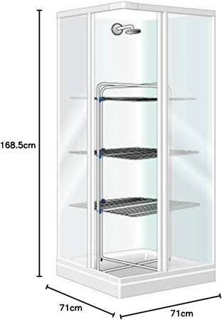 Stendibiancheria Modular 4 A 4 Piani In Acciaio Trattato Con Ruote Capacità 40 Metri Gimi