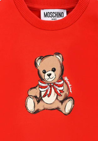 moschino Felpa Bambina Moschino HDF06G_ROSSO da bambino