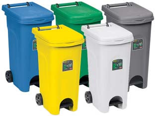 Bidone Urban Eco System Con Pedale Lt.80- - Cm.51X40X79,5H. - Bianco - 1 Pezzi Stefanplast